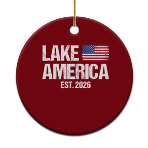 Lake America Est 2026 Vintage Ceramic Ornament American Flag Great Lakes
