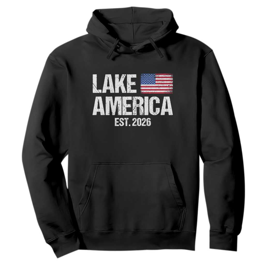 Lake America Est 2026 Vintage Hoodie American Flag Great Lakes