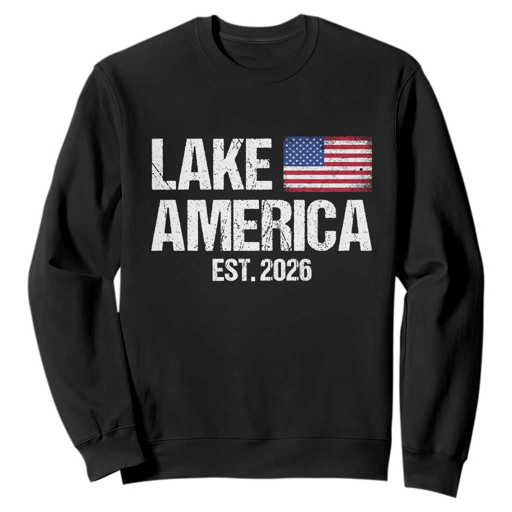 Lake America Est 2026 Vintage Sweatshirt American Flag Great Lakes