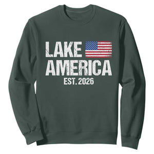 Lake America Est 2026 Vintage Sweatshirt American Flag Great Lakes