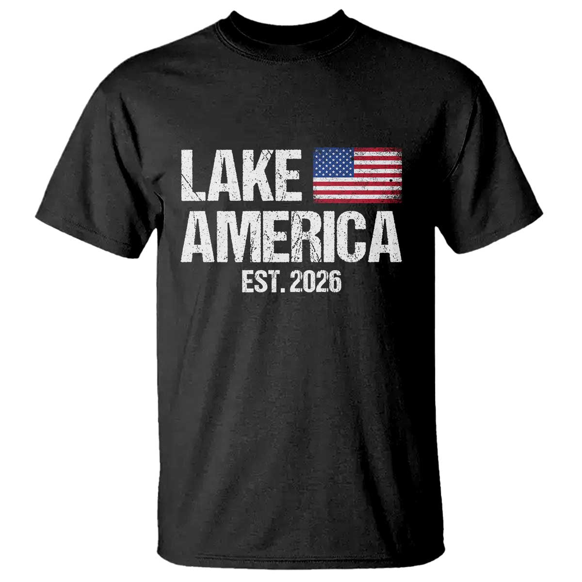 Lake America Est 2026 Vintage T Shirt American Flag Great Lakes