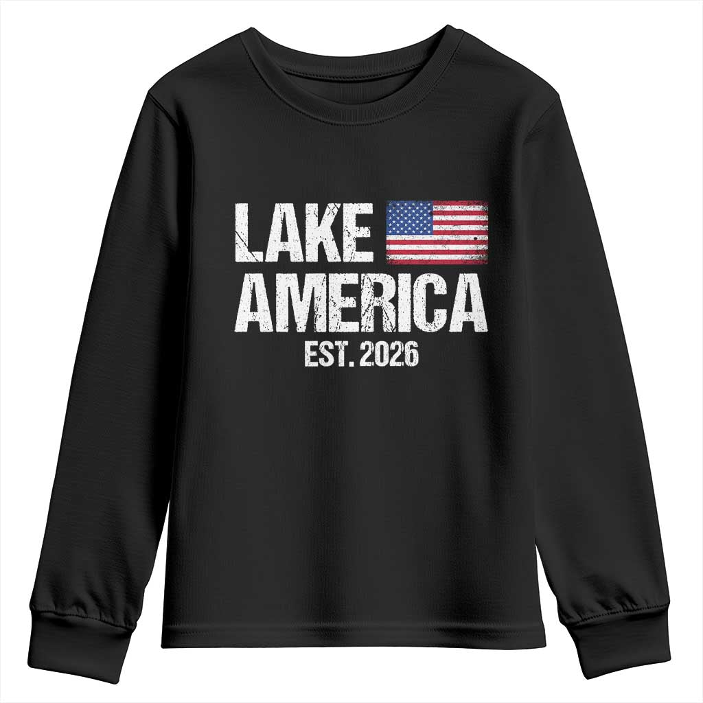 Lake America Est 2026 Vintage Youth Sweatshirt American Flag Great Lakes