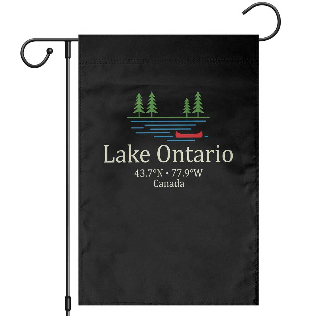 Lake Ontario Canada Canoe Map Coordinates Garden Flag Outdoor Camping Nature Lover Gift