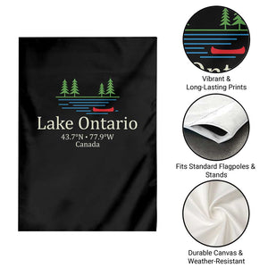 Lake Ontario Canada Canoe Map Coordinates Garden Flag Outdoor Camping Nature Lover Gift