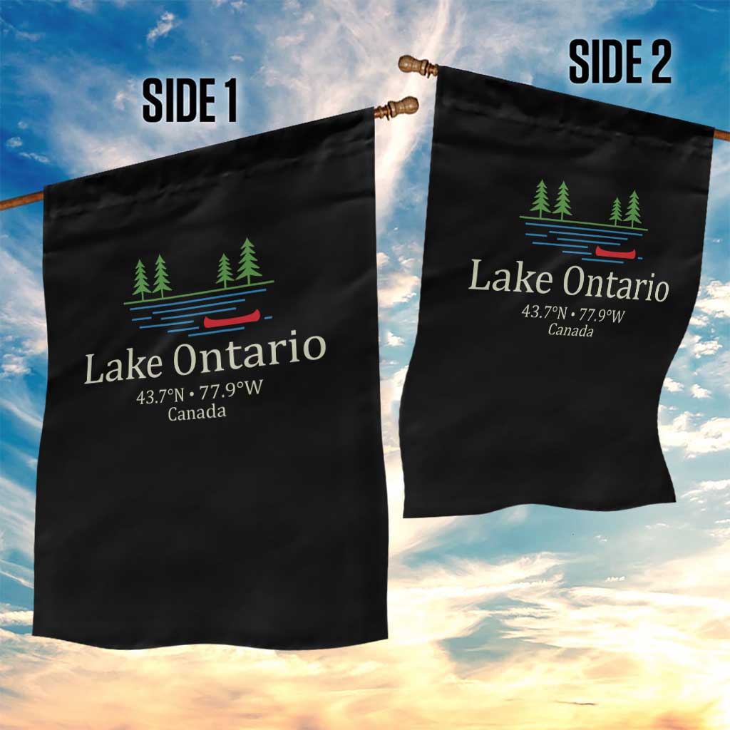 Lake Ontario Canada Canoe Map Coordinates Garden Flag Outdoor Camping Nature Lover Gift
