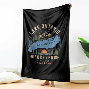 Lake Ontario Forever Since 1867 Throw Blanket Canada Map Crest Vintage Great Lakes Gift