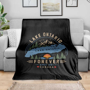 Lake Ontario Forever Since 1867 Throw Blanket Canada Map Crest Vintage Great Lakes Gift