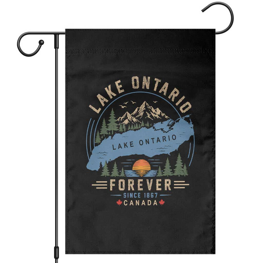 Lake Ontario Forever Since 1867 Garden Flag Canada Map Crest Vintage Great Lakes Gift