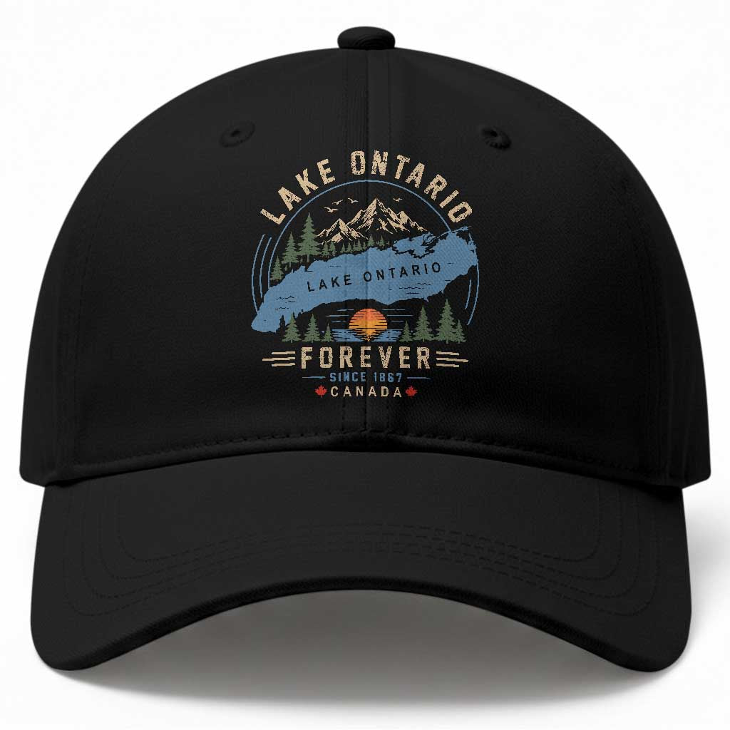 Lake Ontario Forever Since 1867 Baseball Cap Canada Map Crest Vintage Great Lakes Gift