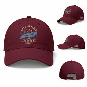 Lake Ontario Forever Since 1867 Baseball Cap Canada Map Crest Vintage Great Lakes Gift