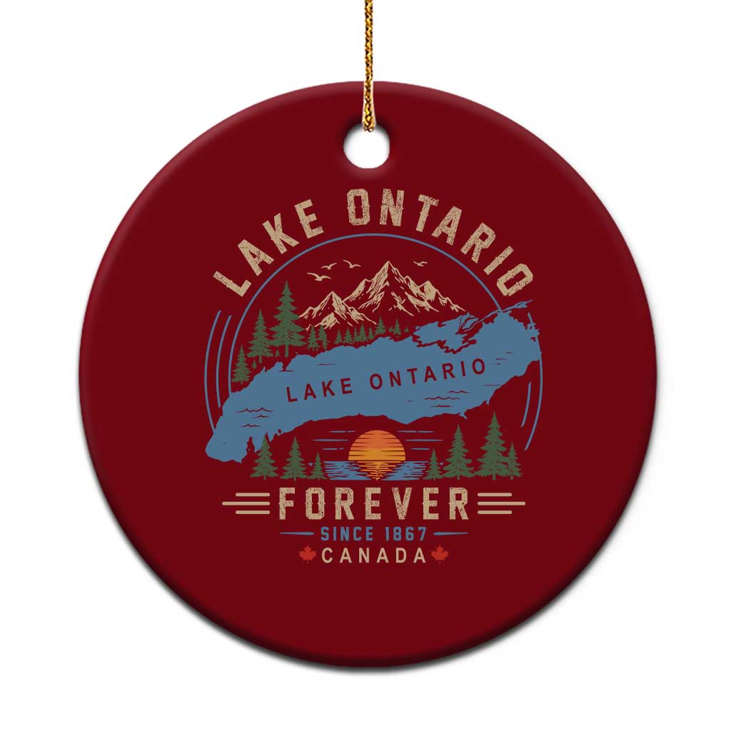 Lake Ontario Forever Since 1867 Ceramic Ornament Canada Map Crest Vintage Great Lakes Gift