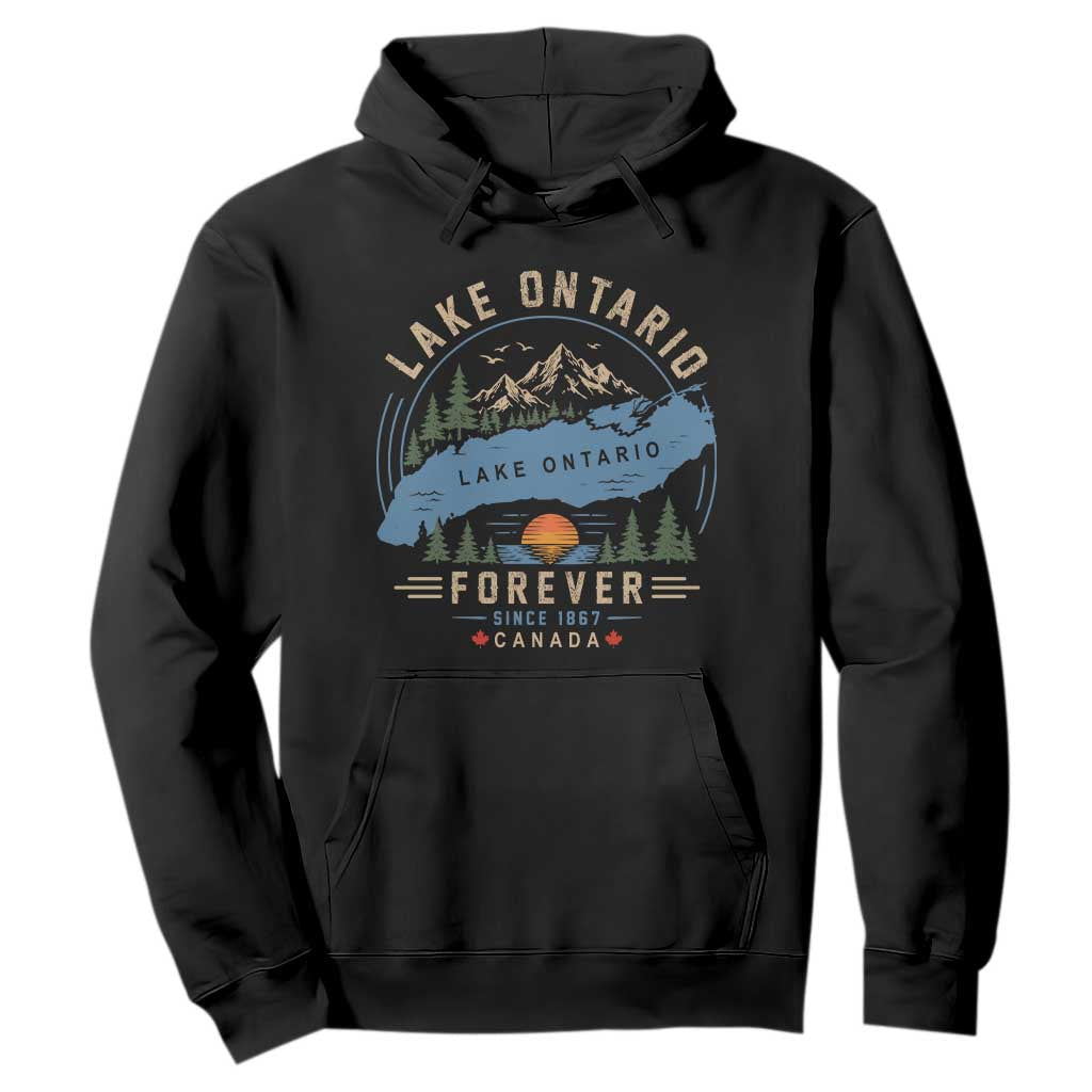 Lake Ontario Forever Since 1867 Hoodie Canada Map Crest Vintage Great Lakes Gift
