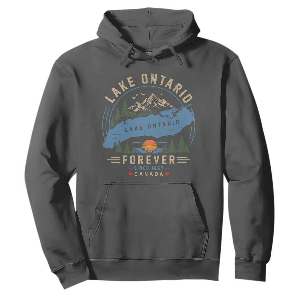 Lake Ontario Forever Since 1867 Hoodie Canada Map Crest Vintage Great Lakes Gift