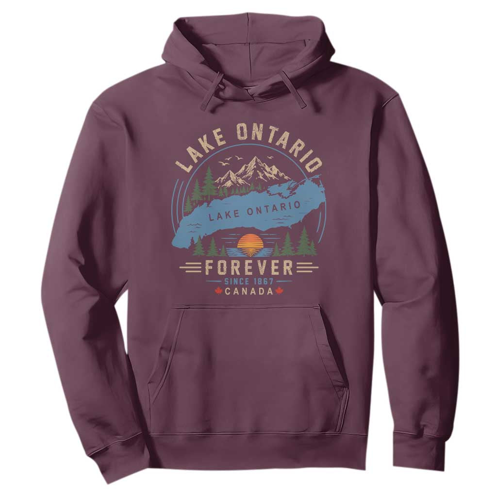Lake Ontario Forever Since 1867 Hoodie Canada Map Crest Vintage Great Lakes Gift