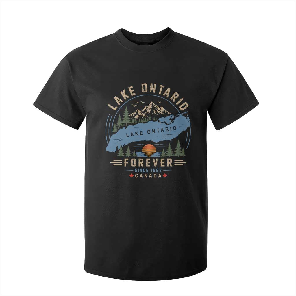 Lake Ontario Forever Since 1867 T Shirt For Kid Canada Map Crest Vintage Great Lakes Gift
