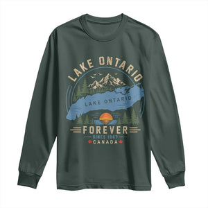 Lake Ontario Forever Since 1867 Long Sleeve Shirt Canada Map Crest Vintage Great Lakes Gift