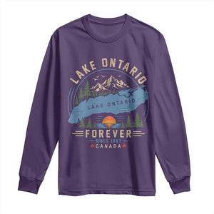 Lake Ontario Forever Since 1867 Long Sleeve Shirt Canada Map Crest Vintage Great Lakes Gift
