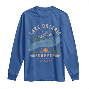 Lake Ontario Forever Since 1867 Long Sleeve Shirt Canada Map Crest Vintage Great Lakes Gift