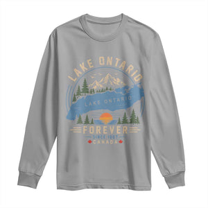 Lake Ontario Forever Since 1867 Long Sleeve Shirt Canada Map Crest Vintage Great Lakes Gift