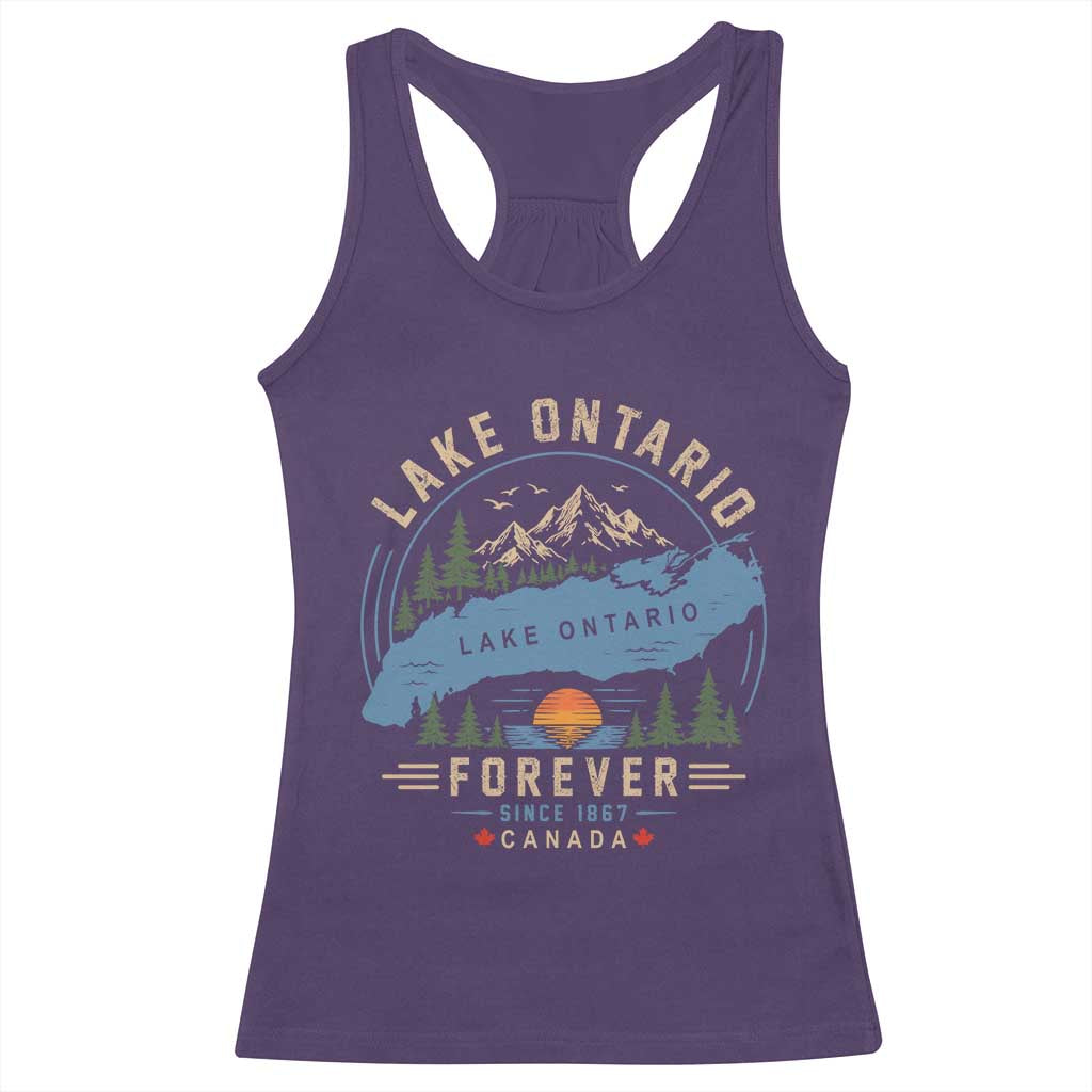 Lake Ontario Forever Since 1867 Racerback Tank Top Canada Map Crest Vintage Great Lakes Gift