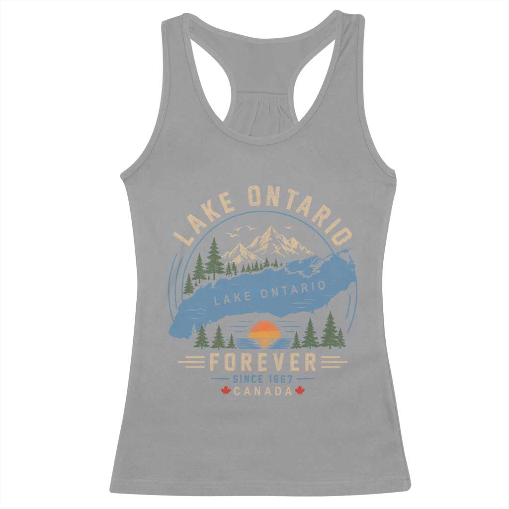 Lake Ontario Forever Since 1867 Racerback Tank Top Canada Map Crest Vintage Great Lakes Gift