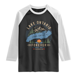 Lake Ontario Forever Since 1867 Raglan Shirt Canada Map Crest Vintage Great Lakes Gift