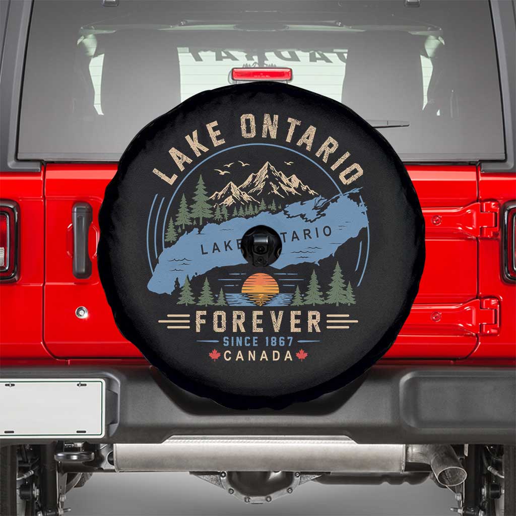 Lake Ontario Forever Since 1867 Spare Tire Cover Canada Map Crest Vintage Great Lakes Gift