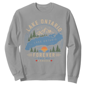 Lake Ontario Forever Since 1867 Sweatshirt Canada Map Crest Vintage Great Lakes Gift