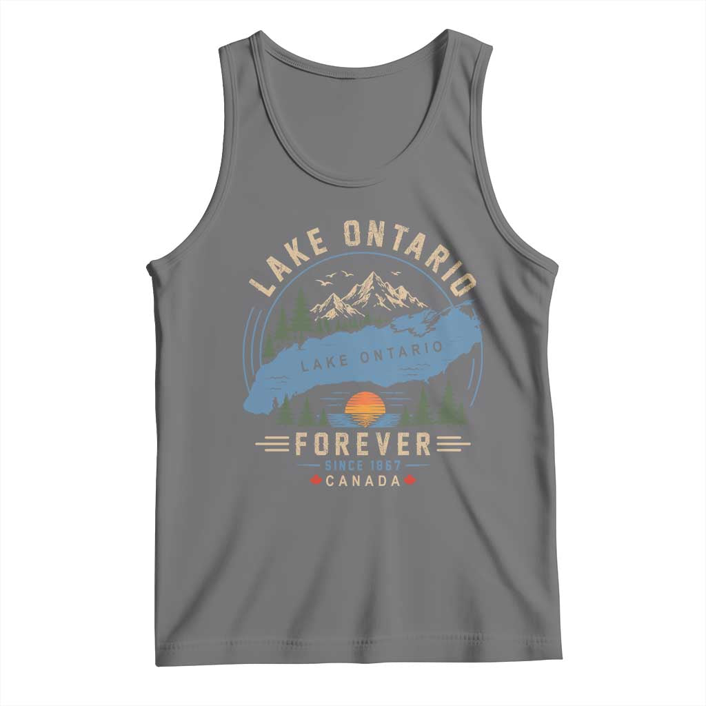 Lake Ontario Forever Since 1867 Tank Top Canada Map Crest Vintage Great Lakes Gift