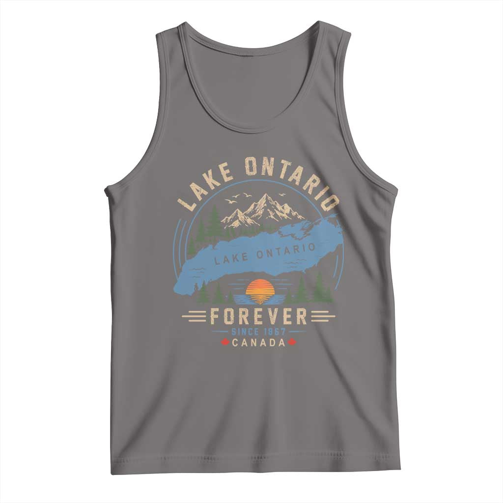 Lake Ontario Forever Since 1867 Tank Top Canada Map Crest Vintage Great Lakes Gift
