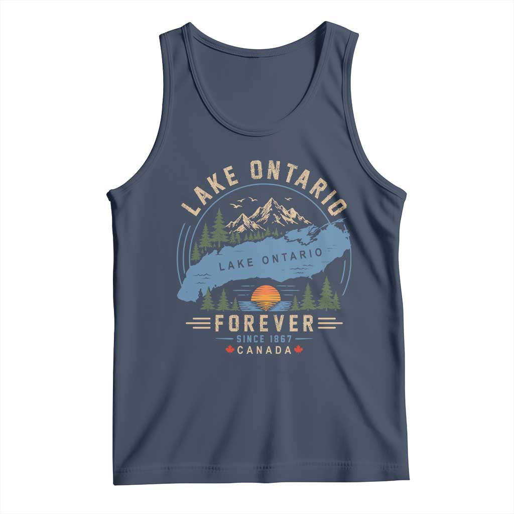 Lake Ontario Forever Since 1867 Tank Top Canada Map Crest Vintage Great Lakes Gift