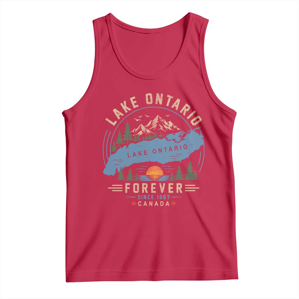 Lake Ontario Forever Since 1867 Tank Top Canada Map Crest Vintage Great Lakes Gift
