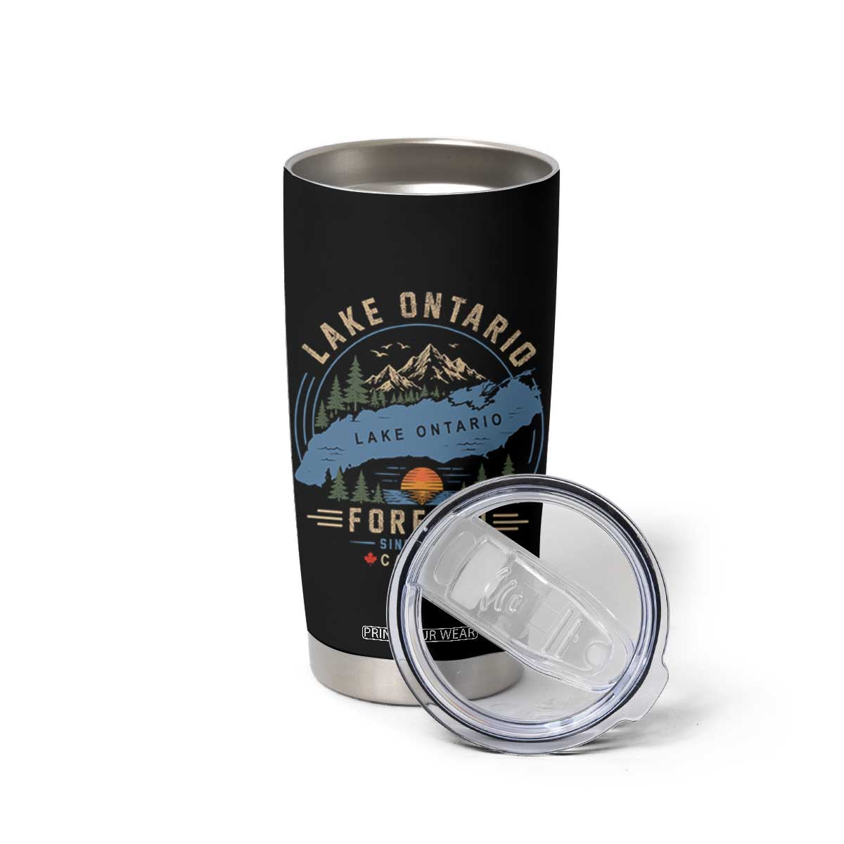 Lake Ontario Forever Since 1867 Tumbler Cup Canada Map Crest Vintage Great Lakes Gift