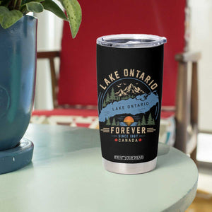 Lake Ontario Forever Since 1867 Tumbler Cup Canada Map Crest Vintage Great Lakes Gift