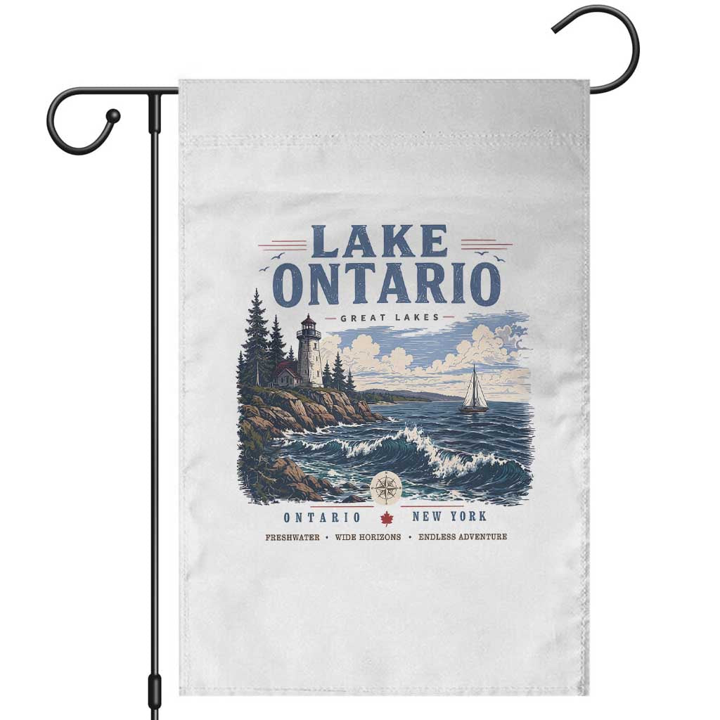 Lake Ontario Coastal Lighthouse Graphic Garden Flag Scenic Great Lakes Sunset Boat Vacation
