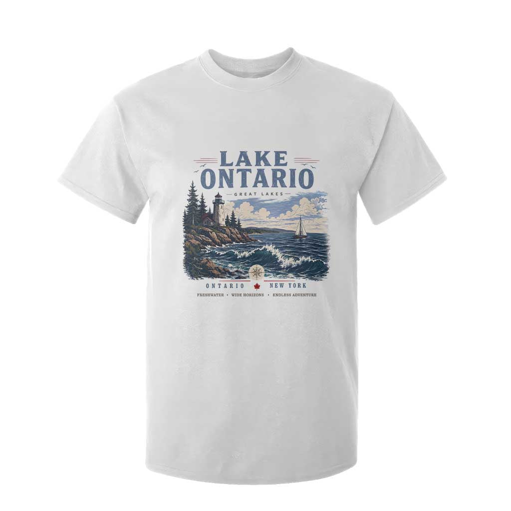 Lake Ontario Coastal Lighthouse Graphic T Shirt For Kid Scenic Great Lakes Sunset Boat Vacation