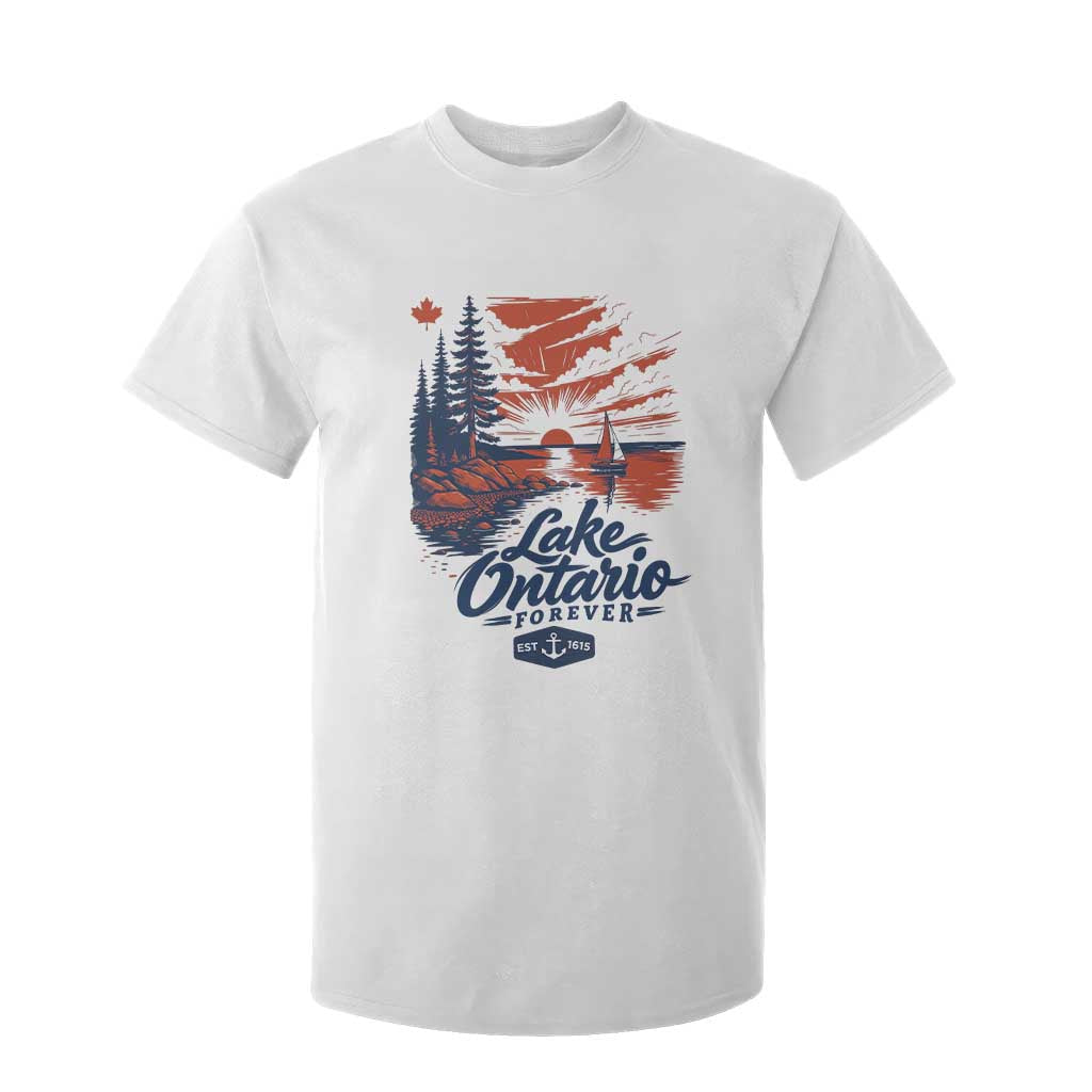 Lake Ontario Forever Est 1615 Vintage Canadian Maple Leaf T Shirt For Kid Sunset Nautical Great Lakes Gift
