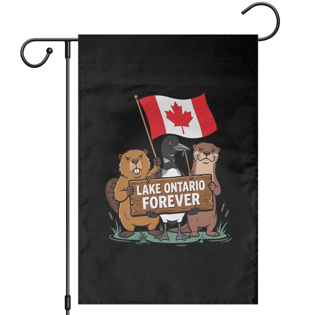 Lake Ontario Forever Beaver Loon Otter Resist Graphic Garden Flag Funny Canadian Wildlife Pride Maplle Leaf Flag