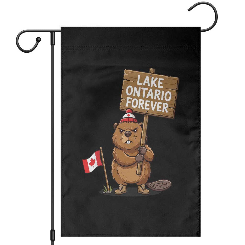 Lake Ontario Forever Canadian Beaver Resist Graphic Garden Flag Funny Canadian Wildlife Pride Maplle Leaf Flag