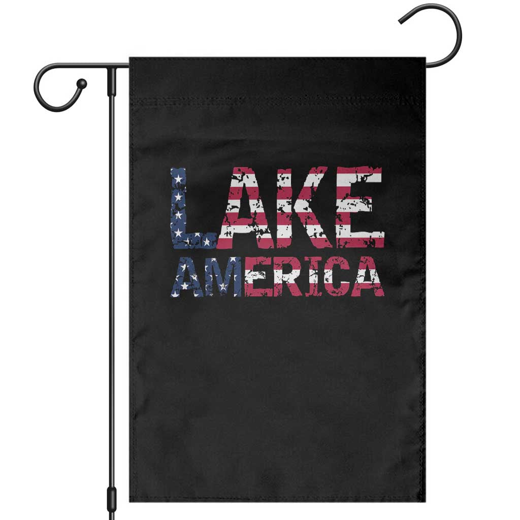 Lake America Est 2026 Patriotic American Flag Garden Flag Distressed Bold Graphic USA Great Lakes Pride Gift