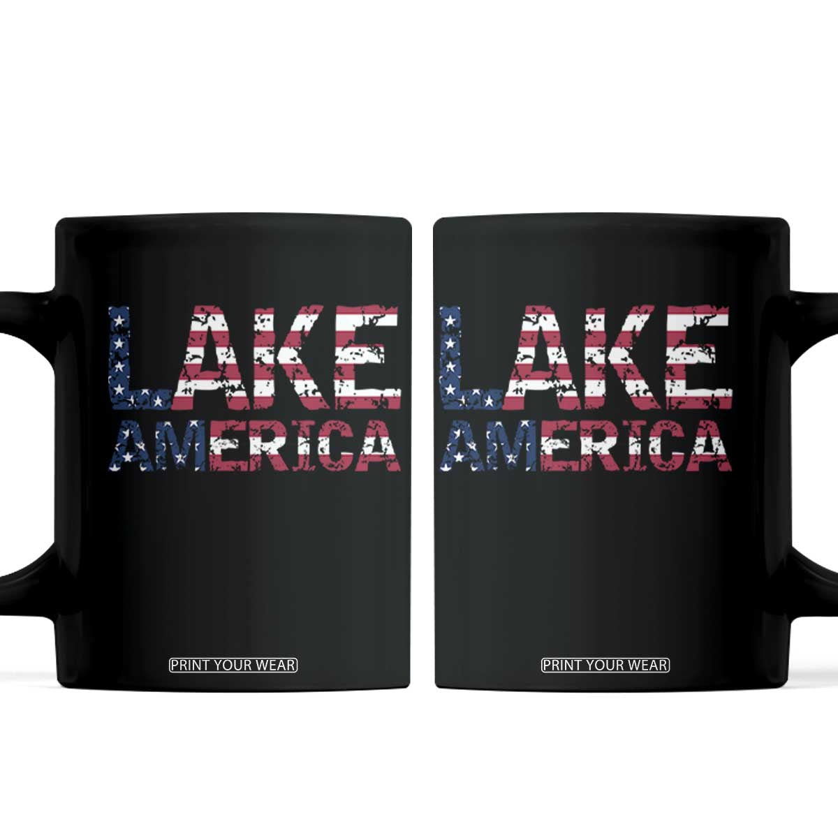 Lake America Est 2026 Patriotic American Flag Coffee Mug Distressed Bold Graphic USA Great Lakes Pride Gift