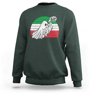 Italian Ghost Sweatshirt Va Fan Ghoul Retro Funny Halloween TS02 Dark Forest Green Print Your Wear