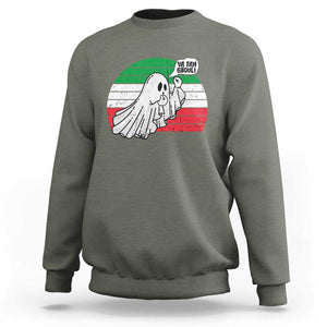 Italian Ghost Sweatshirt Va Fan Ghoul Retro Funny Halloween TS02 Military Green Print Your Wear