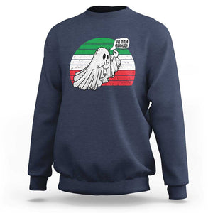 Italian Ghost Sweatshirt Va Fan Ghoul Retro Funny Halloween TS02 Navy Print Your Wear