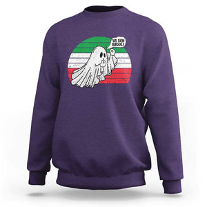 Italian Ghost Sweatshirt Va Fan Ghoul Retro Funny Halloween TS02 Purple Print Your Wear