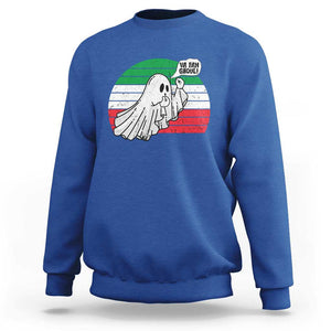 Italian Ghost Sweatshirt Va Fan Ghoul Retro Funny Halloween TS02 Royal Blue Print Your Wear