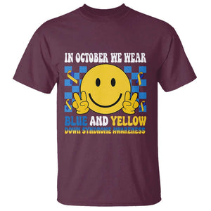 Down Syndrome Awareness T Shirt In October We Wear Blue And Yellow Support Squad TS02 Maroon Print Your Wear