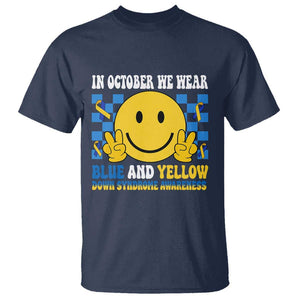 Down Syndrome Awareness T Shirt In October We Wear Blue And Yellow Support Squad TS02 Navy Print Your Wear