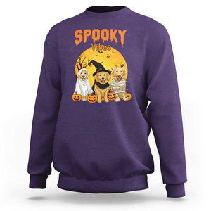 Halloween Golden Retriever Sweatshirt Ghost Dogs Boo Sheet Spooky Vibes TS02 Purple Print Your Wear