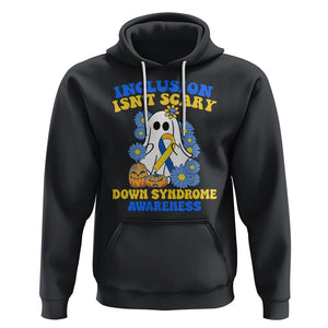 Down Syndrome Awareness Hoodie Inclusion Isn't Scary Halloween Ghost Boo Sheet Support Squad TS02 Black Printyourwear